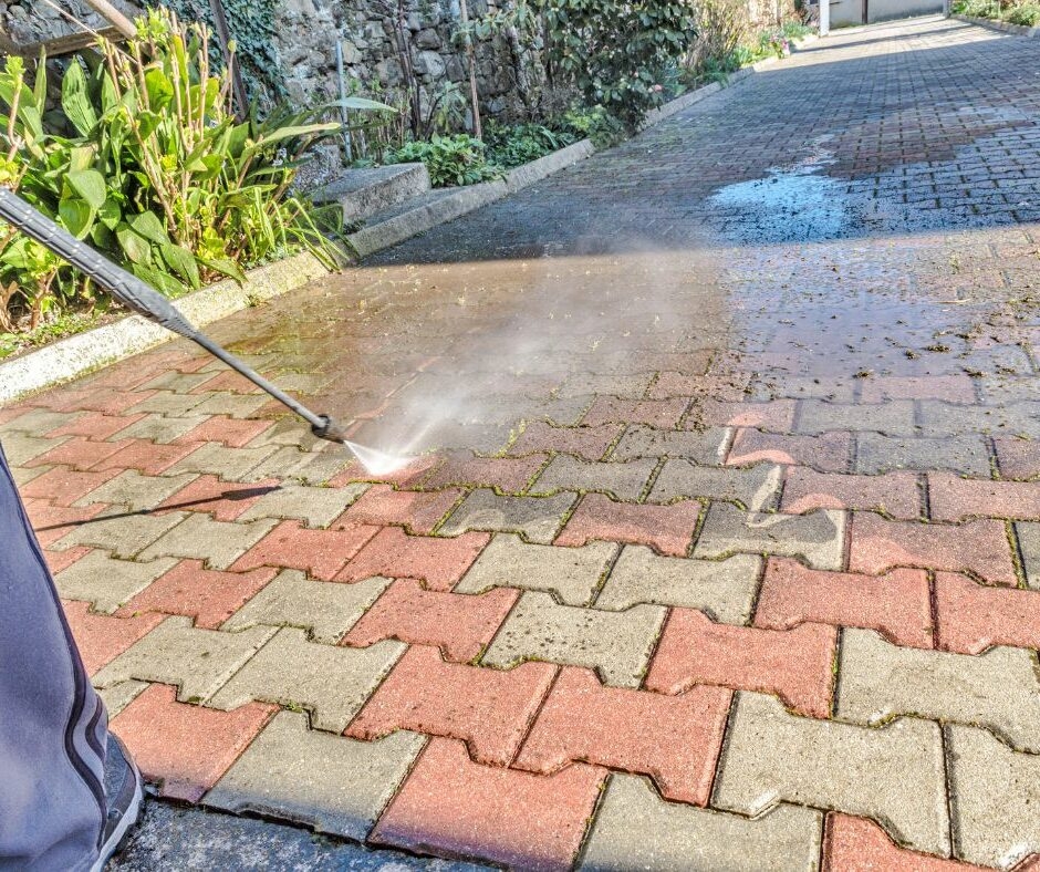 How can pressure cleaning improve the appearance of concrete surfaces?