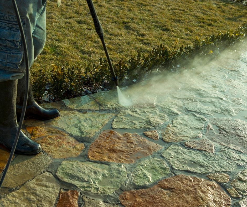 How can pressure cleaning enhance air quality in a commercial space?